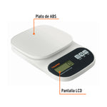 Báscula digital para cocina, plato de ABS, 5 kg, Truper - vista 2