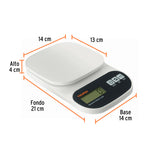 Báscula digital para cocina, plato de ABS, 5 kg, Truper - vista 3