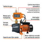 Bomba presurizadora jet hierro 1 HP con control, Truper - vista 2