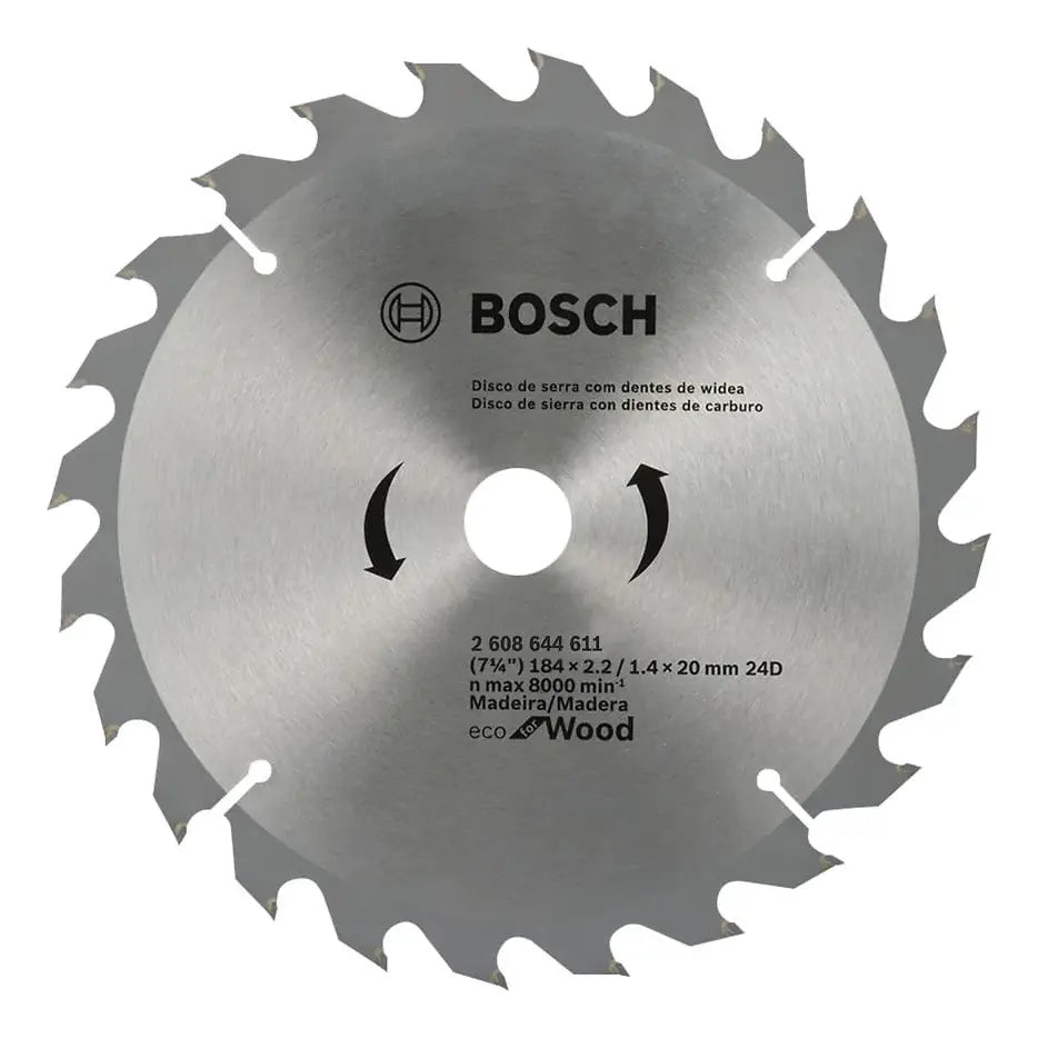 Disco De Sierra Circular 7 1/4 Corte Madera 24 Dientes Bosch