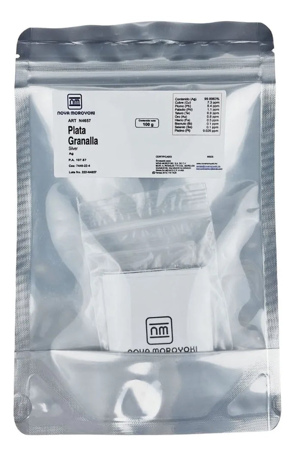 Plata Granalla Con Certificado 99.9983% 100 Gramos