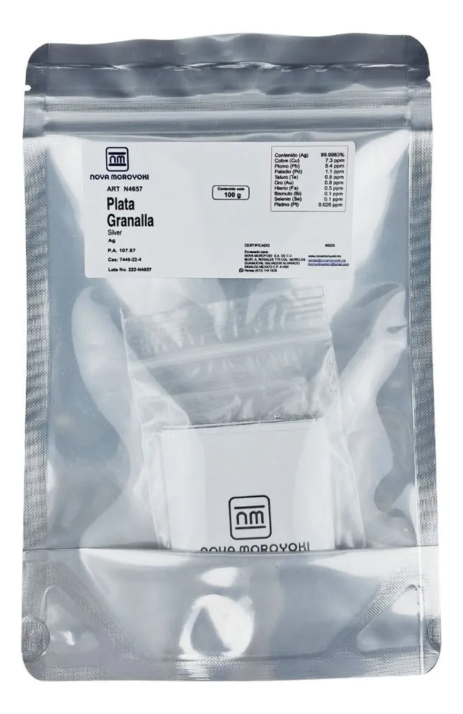 Plata Granalla Con Certificado 99.9983% 100 Gramos