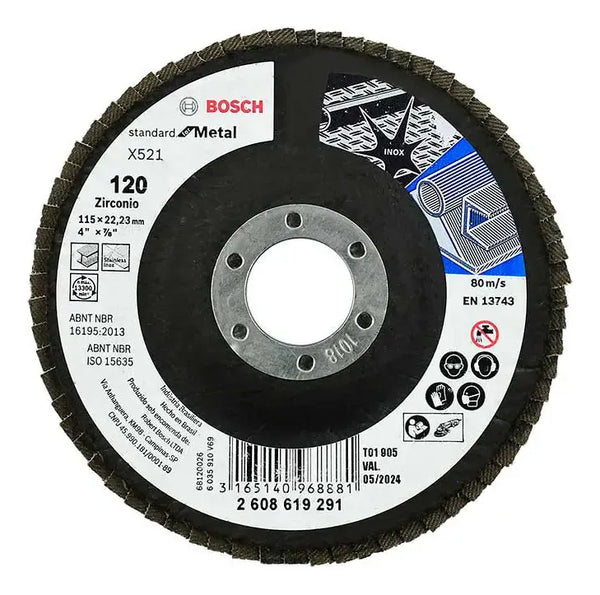 Disco Flap para Metal Bosch 4 Pulg pack de 10