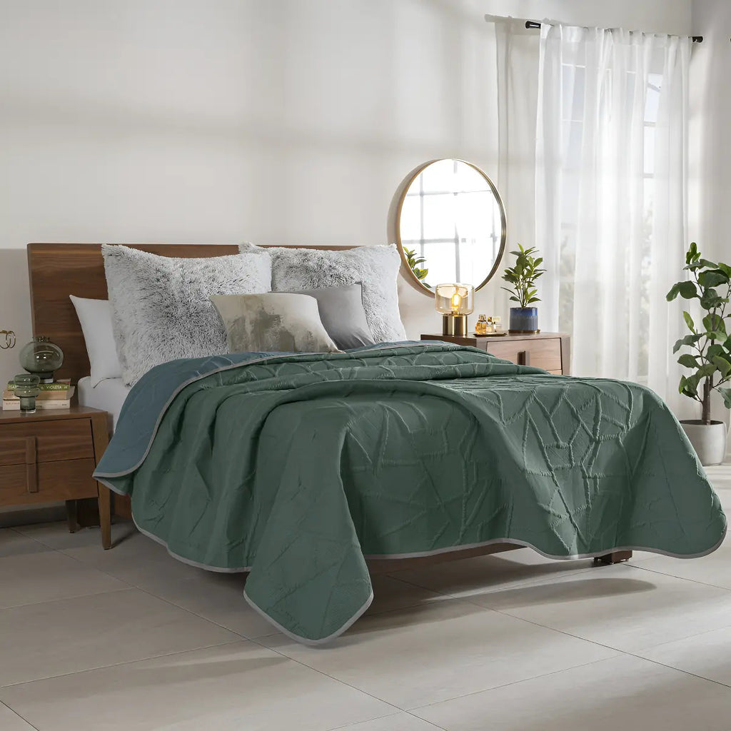Colcha Ultra Ligera Mat Báltico Color Turquesa Vianney 89544