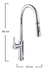 Grifería Monomando Retráctil Cocina Acero Inoxidable Dica - vista 3