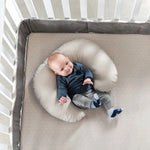 Almohada Washed Gris De Lactancia Ergonómica Vianney - vista 5