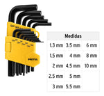 Juego 13 Llaves Allen Hexagonales Mm Con Organizador Pretul - vista 3