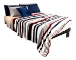 Cobija Vianney Ligero Matrimonial Diseño Oxford Rojo Gris - vista 6