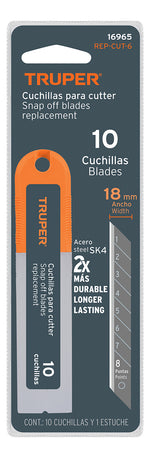 Hoja Repuesto Cutter 10 Unidades 18mm Truper 16965 - vista 2