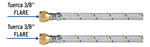 Manguera Para Gas, Aluminio, 3/8  Flare , 100 Cm, Foset - vista 3