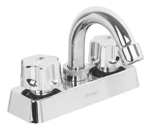 Mezcladora Abs Lavabo 4 Cuello Curvo Cromado Foset 49282