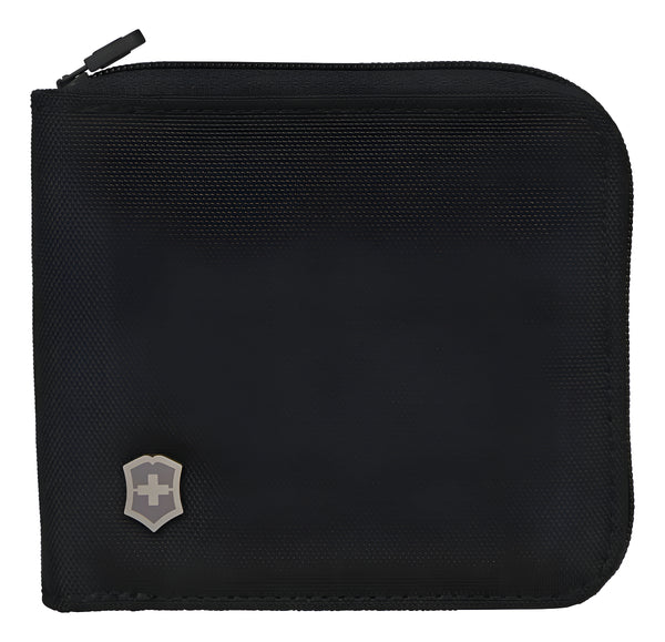 Cartera Victorinox Ta 5.0 De Nailon Negro Con Cremallera Y Doble Pliegue Con Rfid