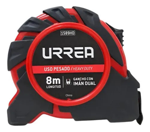 Flexómetro Uso Rudo Antiimpacto 8mx27mm Urrea 1589hd