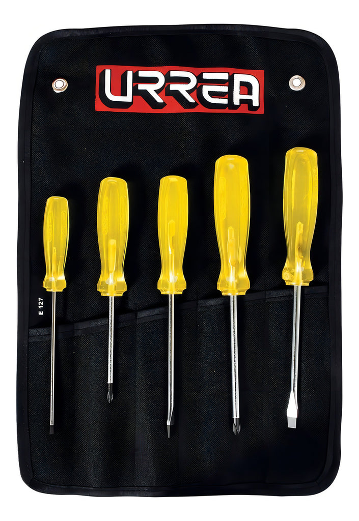 Juego De 5 Destornilladores Ámbar Combinados Urrea Jbud01