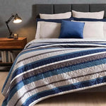 Edredón Novo Boston Matrimonial Ligero Vianney Azul Gris - vista 5