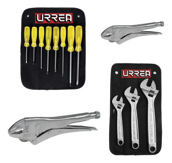 Kit Mecánica Urrea 8 Destornilladores, 2 Pinzas Y 3 Laves