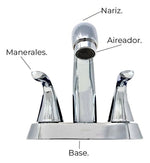 Llave Mezcladora 4 In Para Lavabo Fregadero Baño Casa Urrea - vista 3