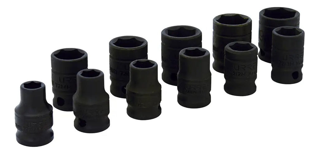 Juego 11 Dados De Impacto Métricos Cuadro 3/8'' Urrea 72202
