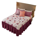 Colcha Matrimonial Azalea 2 Vistas Vianney Color Vino Floral - vista 5