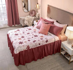 Colcha Matrimonial Azalea 2 Vistas Vianney Color Vino Floral - vista 3