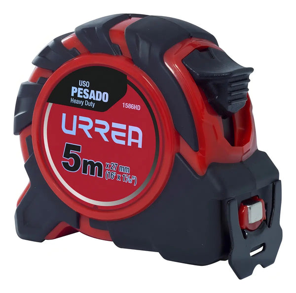 Flexómetro Urrea Anti-impacto Con Carcasa De Caucho 5m X 27