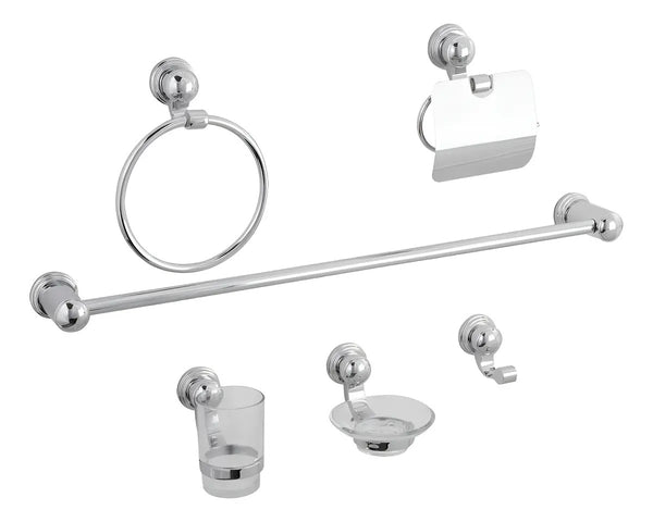 Juego De Accesorios Para Baño 6 Pzas Cromo Dica 1200