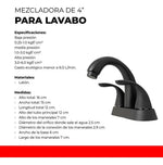 Mezcladora Lavabo Negra Mate Tipo Bar Elegante Urrea 11cl.2 - vista 6