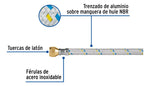 Manguera Para Gas, Aluminio, 3/8  Flare , 100 Cm, Foset - vista 4