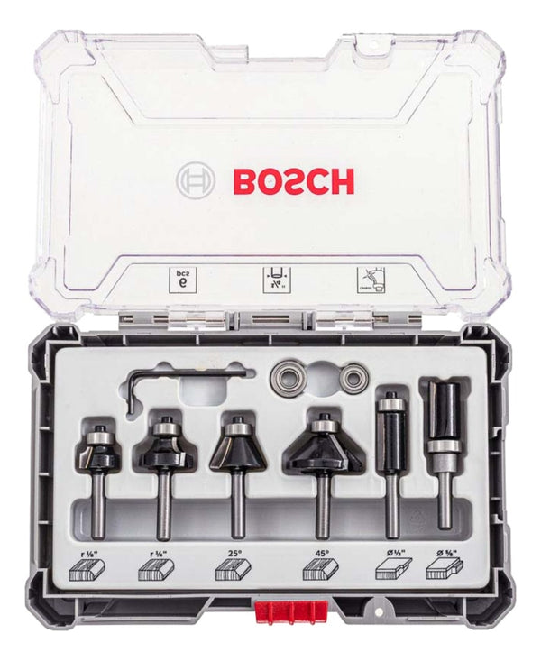 Juego De 6 Fresas Trim&ending 1/4' Bosch
