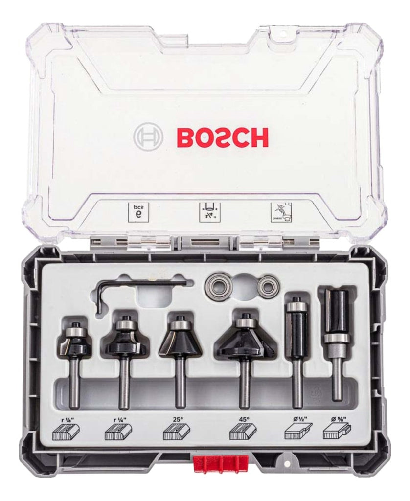 Juego De 6 Fresas Trim&ending 1/4' Bosch