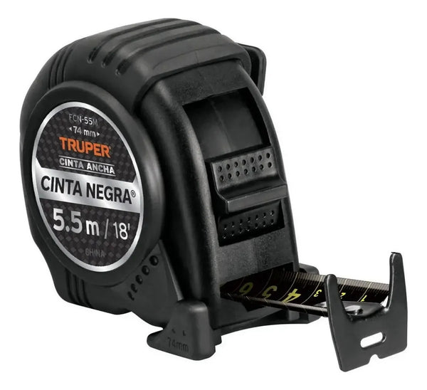 Flexómetro Cinta Negra 5.5mt 25mm Truper 11745