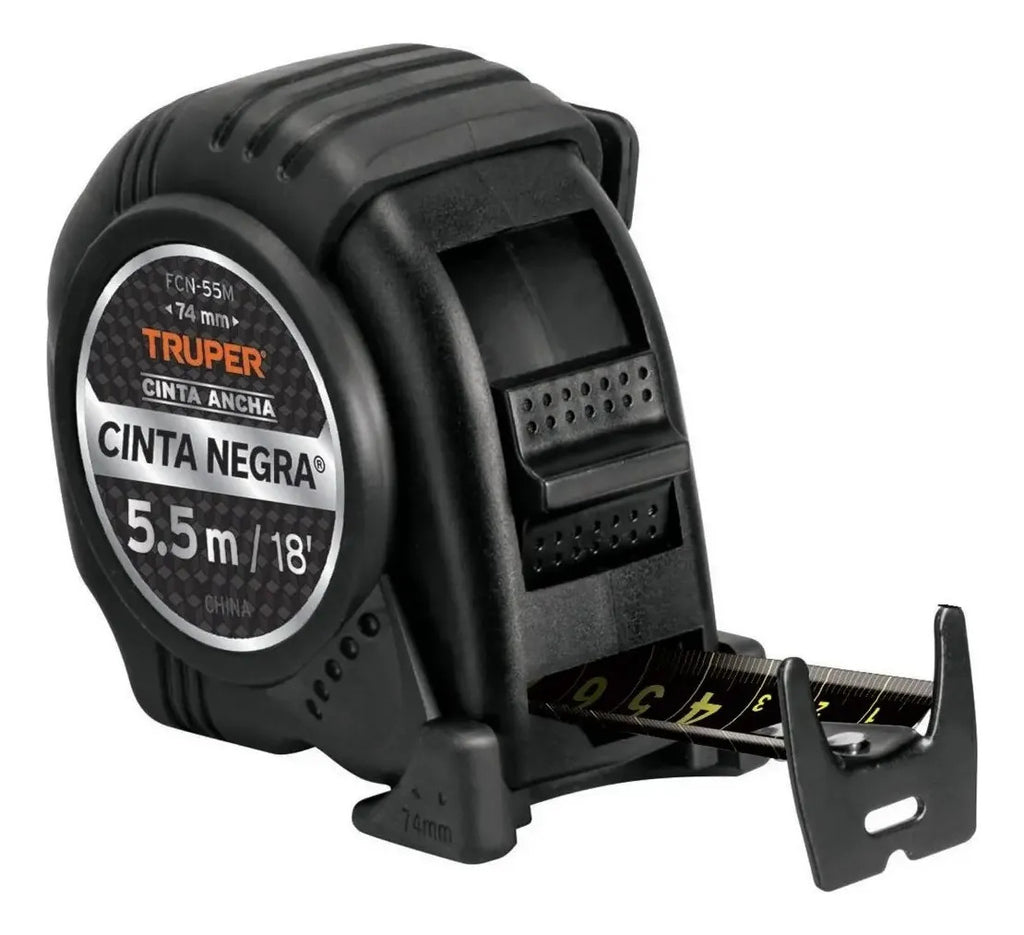 Flexómetro Cinta Negra 5.5mt 25mm Truper 11745