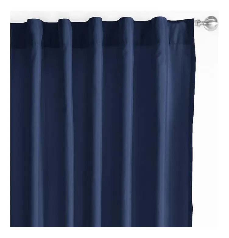2 Cortinas Viasoft Azul Marino 1.18 M X 1.80 M Vianney