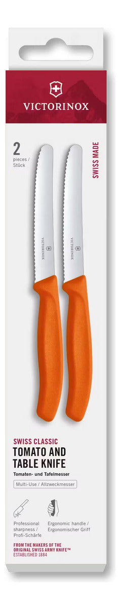 Victorinox Set De Cuchillos Para Cocina Dentados 2pz Naranja