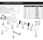 Monomando Para Regadera Sencillo Urrea 102cl - vista 2