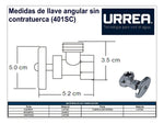Llave De Control Angular Sin Contratuerca 401sc Urrea - vista 3