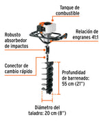 Ahoyadora A Gasolina 52cc 1.9 Hp Truper - vista 3