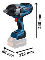Llave De Impacto Inalámbrica Bosch Gds 18v-1050 H, 18v Sb Azul - vista 3