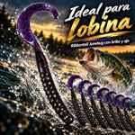 10 Señuelos Ribbontail Junebug Para Lobina Con Ajo Y Brillo - vista 4