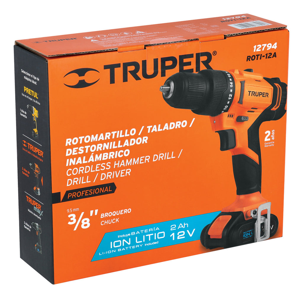 Rotomartillo/taladro/destornillador Inalámbrico Truper 12794