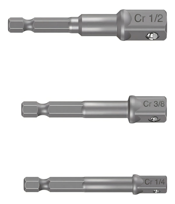 Juego 3 Adaptadores P/taladro 1/4, 3/8 Y 1/2 In Truper 10752