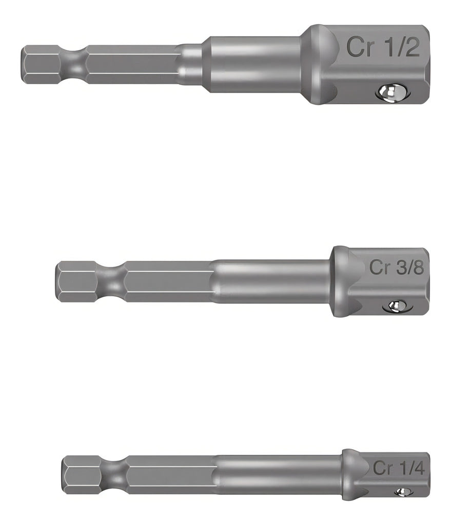 Juego 3 Adaptadores P/taladro 1/4, 3/8 Y 1/2 In Truper 10752