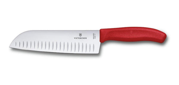 Cuchillo Victorinox® Santoku Swiss Classic En Caja, 17cm Color Rojo