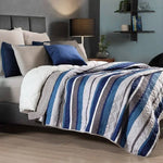 Edredón Novo Boston Matrimonial Ligero Vianney Azul Gris - vista 4