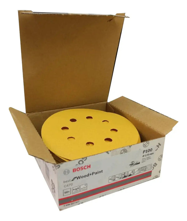 Lija Velcro 50 Piezas Bosch 5 PuLG Madera/pintura Grano 400