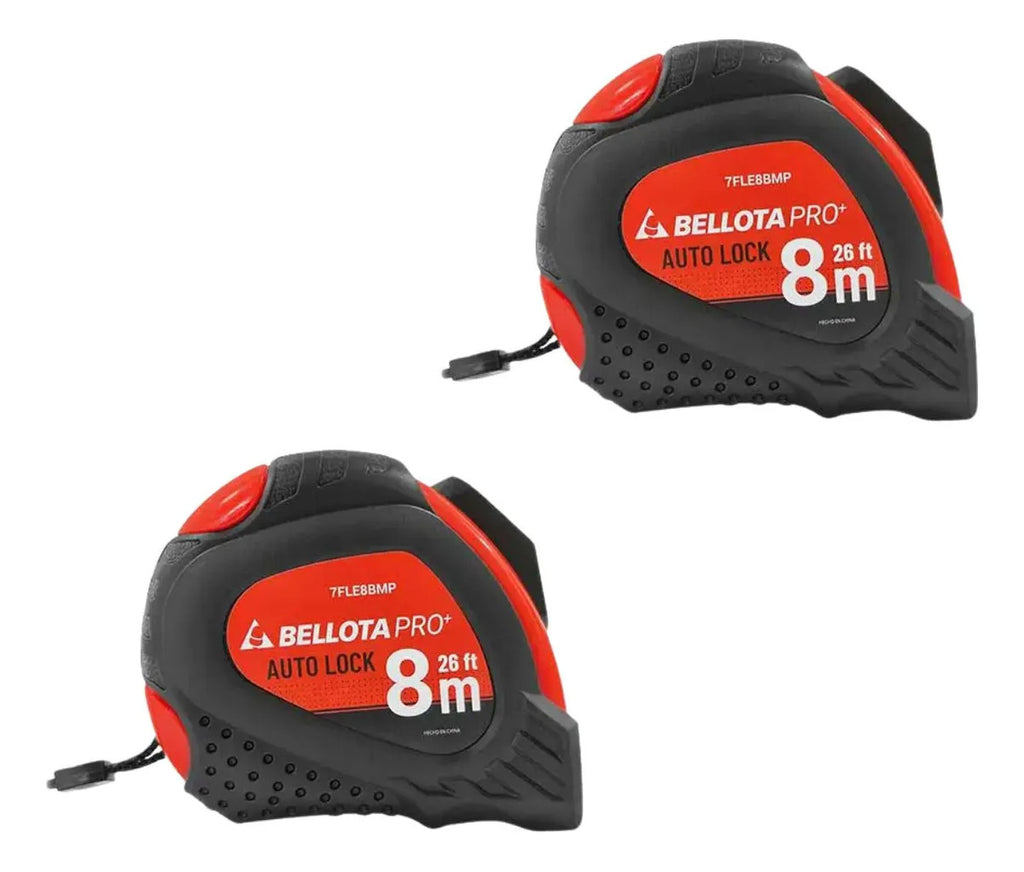 Pack 2 Flexómetros Anti Impacto 8m X 25mm Bellota 7fle8bmp