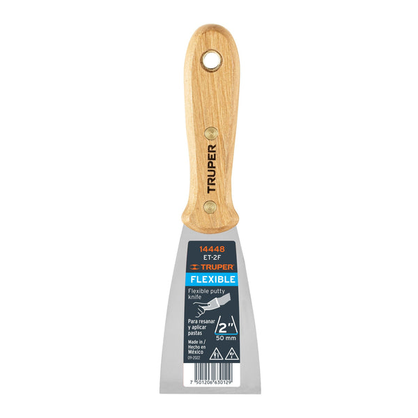 Espátula flexible 2" con mango de madera