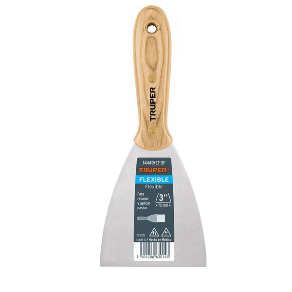 Espátula flexible 3" con mango de madera