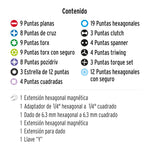 Juego de 100 puntas mixtas largo 1" en estuche plástico - vista 2