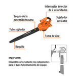 Sopladora/Aspiradora 1,440 W, con bolsa recolectora, TRUPER - vista 2